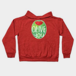 OLIVE you! Funny pun design - I love you Kids Hoodie